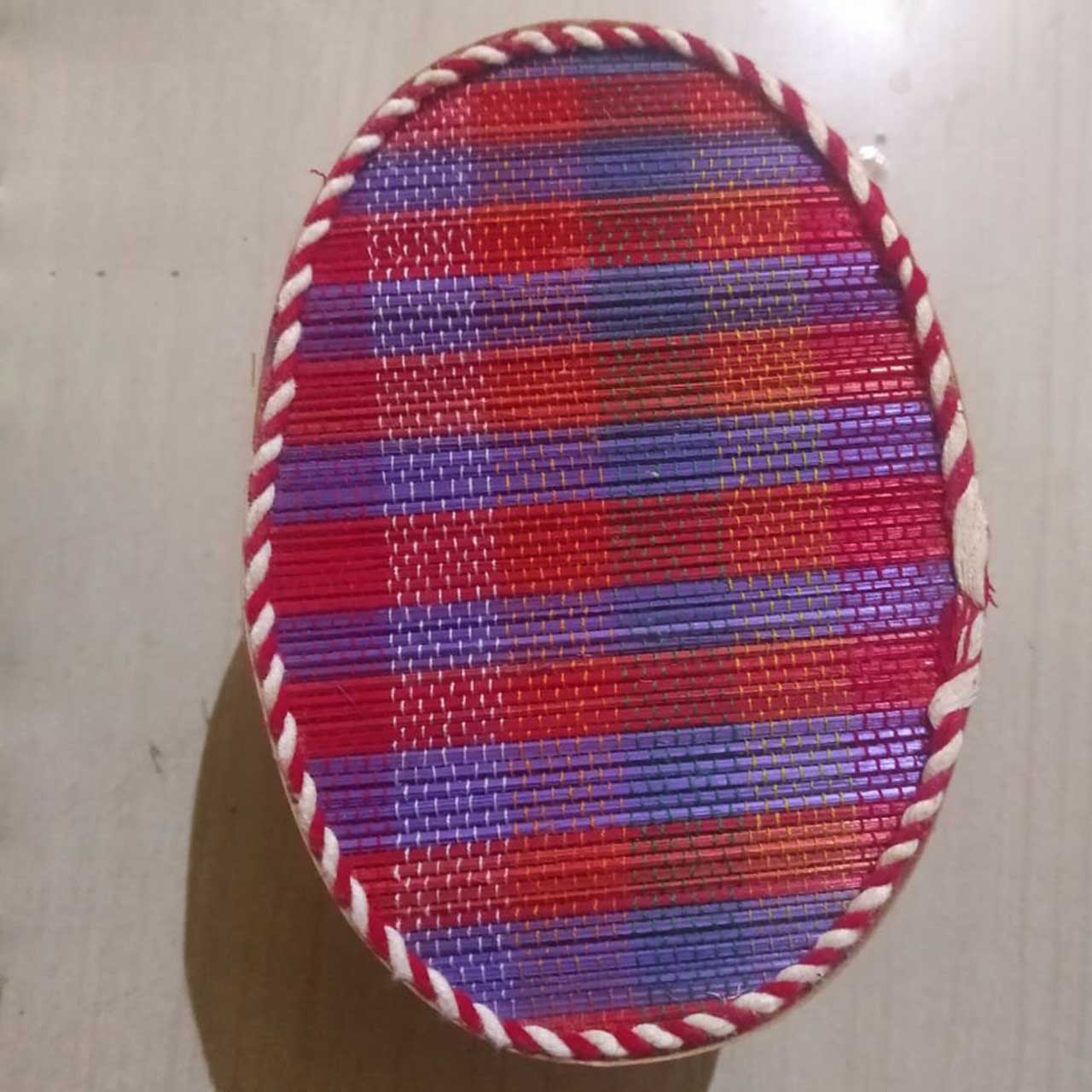 Bamboo Basket Red Blue